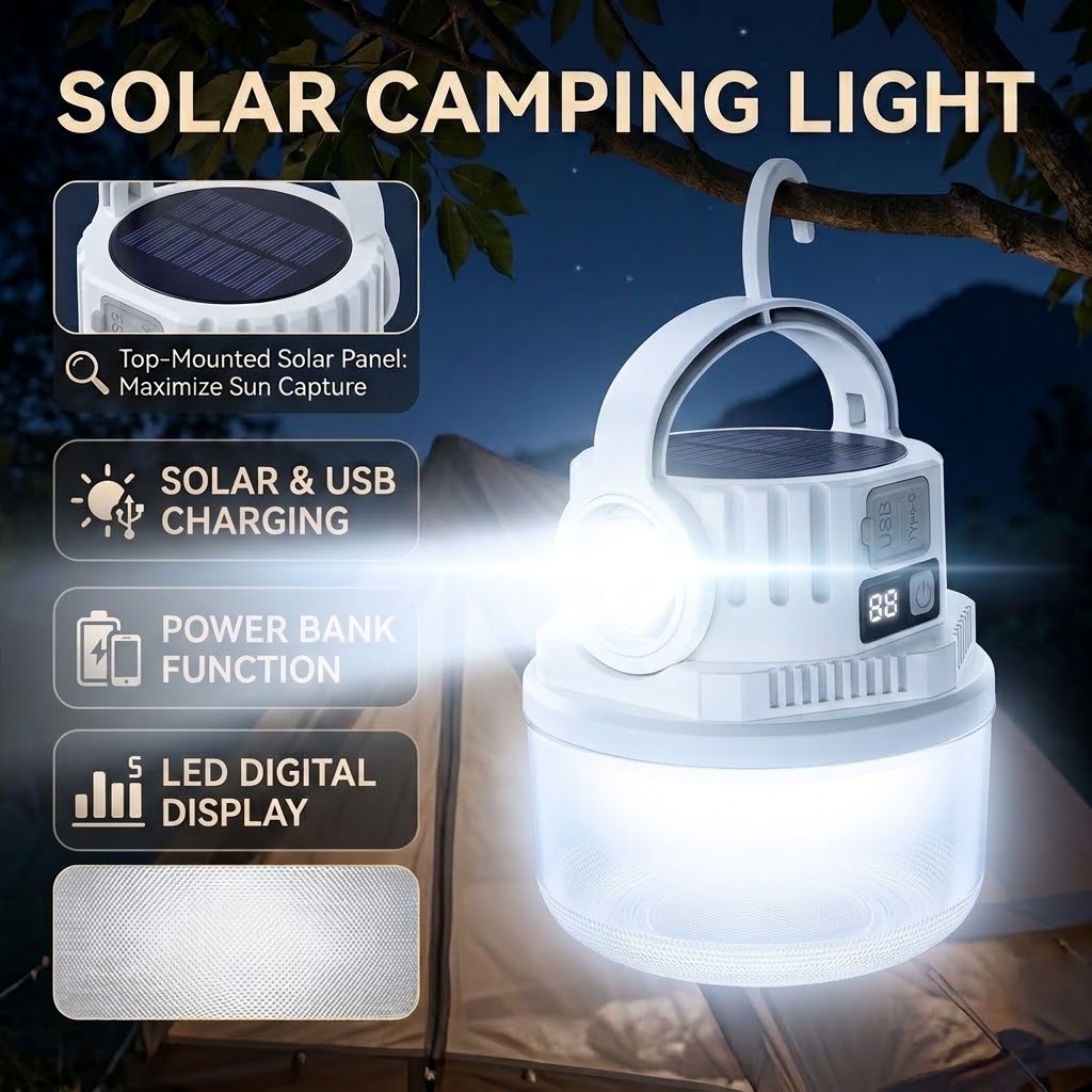 Renewable Energy Generation - Solarna lampa kempingowa z podwójnym źródłem