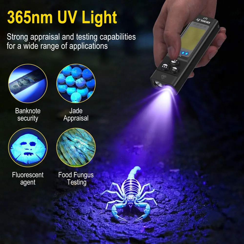 Latarka EDC BORUiT U7 UV LED 1 – Renewable Energy Sources recenzja i cena